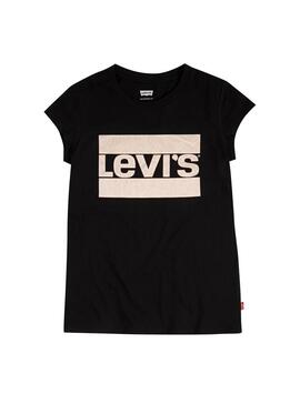 T-Shirt Levis Sportswear Logo Noir Pour Fille