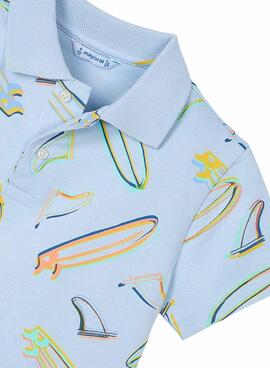 Polo Mayor imprimé ciel planches de surf enfant