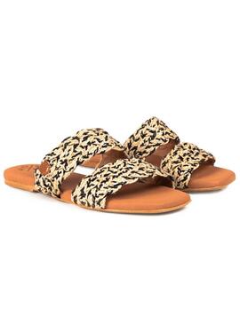 Sandales Popa Surim Ruma noir et beige pour femme
