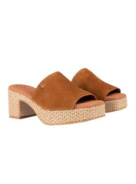 Sandales Popa Dilton en daim marron pour femme