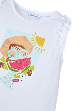 Maillot Mayoral blanc  pour fille