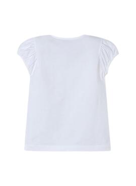 T-shirt Mayoral Poupées blanche pour fille