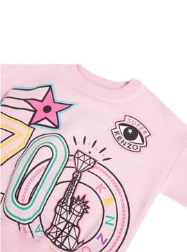 Sweat Kenzo Guillema Rosa Pour Fille