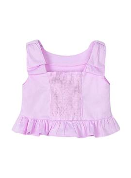 Top péplum mauve pour fille