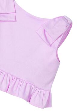Top péplum mauve pour fille