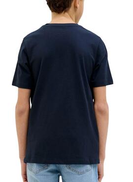 T-shirt Jack and Jones Hawaii Shape bleu marine enfant