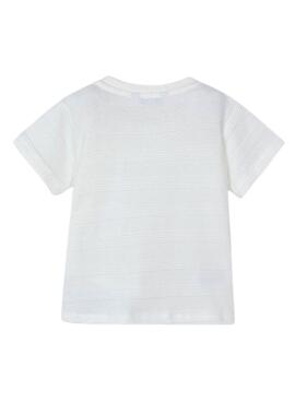 T-shirt Mayoral en punto de estructura blanco para niño