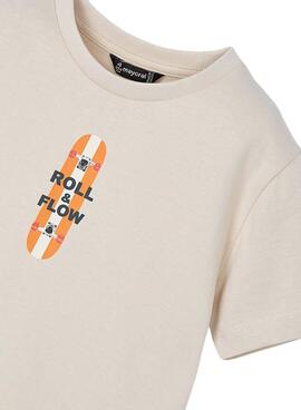 T-shirt Mayoral Roll and Flow beige pour garçon