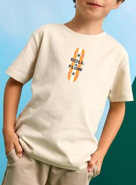 T-shirt Mayoral Roll and Flow beige pour garçon