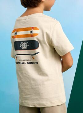 T-shirt Mayoral Roll and Flow beige pour garçon