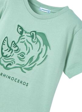 T-shirt Mayoral Embossed Rhino vert pour garçon