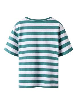 T-shirt Name It Fridy à rayures vertes pour fille