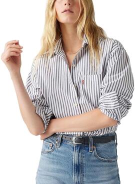 Chemise Levis Harlie à rayures bleues et blanches pour femme