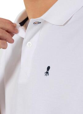 Polo El Pulpo basique blanc pour homme.
