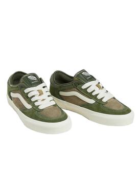 Chaussures Vans Rowley vertes pour homme.