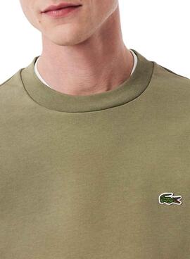 Sweatshirt Lacoste verte avec logo pour homme