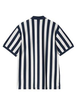 Polo Carhartt Boyton bleu et blanc pour homme
