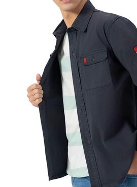 Chemise de surchemise El Pulpo bleu marine pour homme