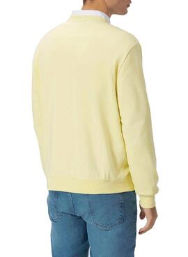 Sweat à capuche Le Poulpe basique jaune pour homme