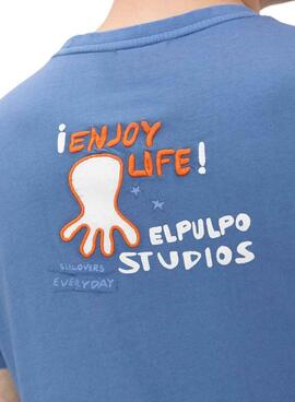 T-shirt El Pulpo Enjoy bleu pour homme
