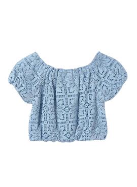 Haut Mayoral en dentelle bleue de la marque  pour fille.