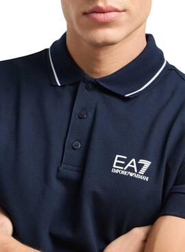 Polo Emporio Armani EA7 bleu marine pour homme