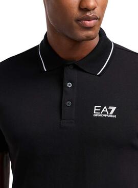 Polo Emporio Armani EA7 noir pour homme.