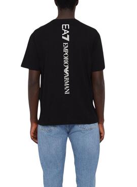 Camiseta Emporio Armani EA7 logo vertical negro pour homme.