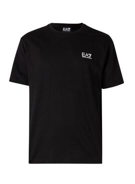 Camiseta Emporio Armani EA7 logo vertical negro pour homme.