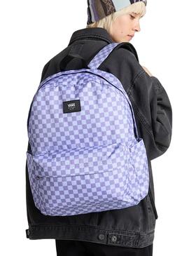 Sac à dos Vans Old Skool Check violet pour femme et homme