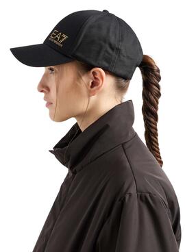 Casquette Emporio Armani EA7 Core noire et dorée pour homme