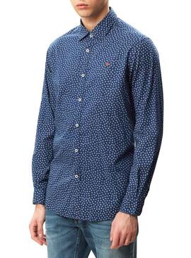 Chemise Napapijri Gassim Print Bleu Pour hommes