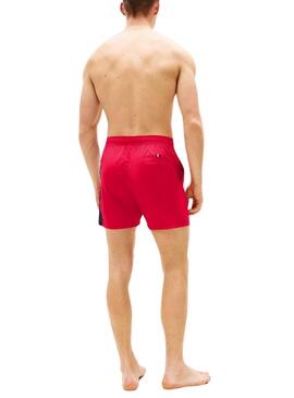 Maillot de bain Tommy Hilfiger tricolore rouge pour homme.