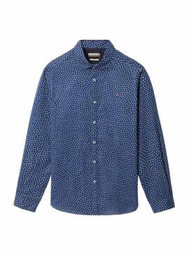 Chemise Napapijri Gassim Print Bleu Pour hommes