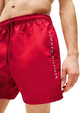 Maillot de bain Tommy Hilfiger Medium Drawsting rouge pour homme