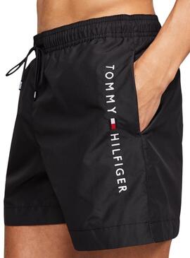 Maillot de bain Tommy Hilfiger Medium Drawstring noir pour homme