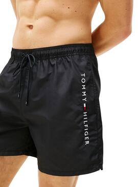 Maillot de bain Tommy Hilfiger Medium Drawstring noir pour homme