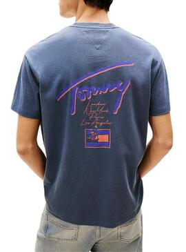 T-shirt Tommy Jeans Faded bleue pour homme