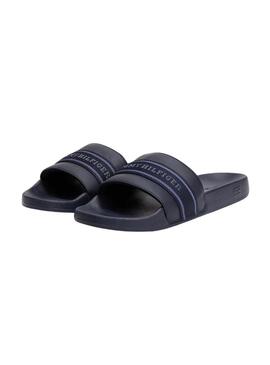 Tongs Tommy Hilfiger Poolside bleu marine pour femme