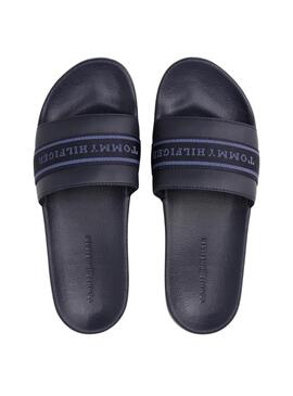 Tongs Tommy Hilfiger Poolside bleu marine pour femme