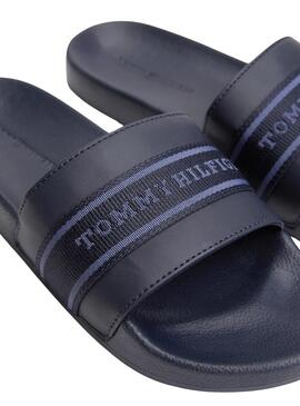 Tongs Tommy Hilfiger Poolside bleu marine pour femme
