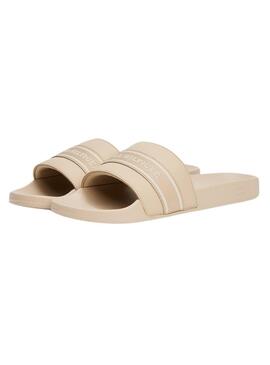Mules Tommy Hilfiger Poolside beige pour femme