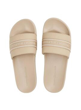 Mules Tommy Hilfiger Poolside beige pour femme