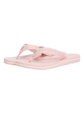 Tongs Tommy Hilfiger Webbing rose pour femme