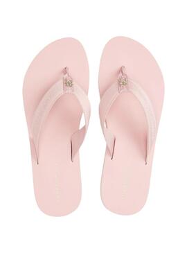 Tongs Tommy Hilfiger Webbing rose pour femme