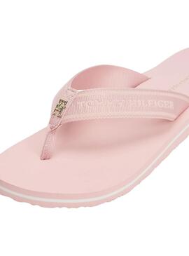 Tongs Tommy Hilfiger Webbing rose pour femme