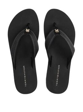 Tongs Tommy Hilfiger Webbing noir pour femmes