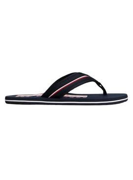 Tongs Tommy Hilfiger Corporate bleu marine pour homme