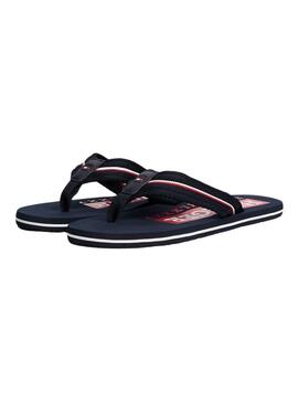 Tongs Tommy Hilfiger Corporate bleu marine pour homme