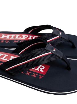 Tongs Tommy Hilfiger Corporate bleu marine pour homme